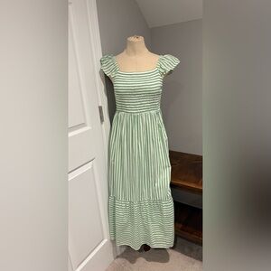 LOFT Outlet Cotton Ruffle Sleeve Maxi Dress Size XSP